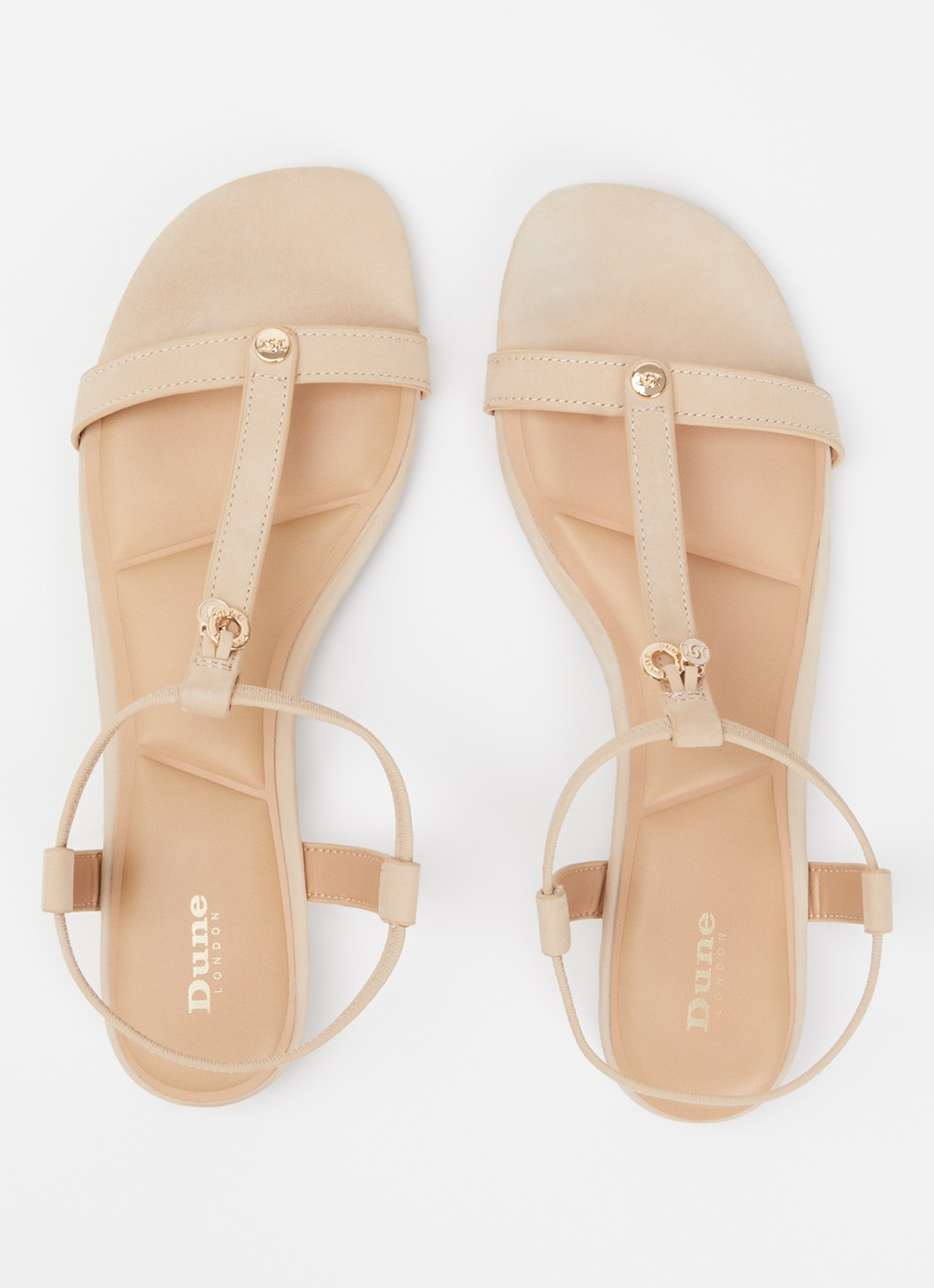 Dune London Lyra sandaal van leer  - detail 2 beige