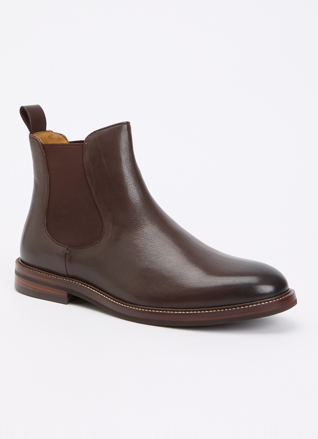 Dune London Maisen chelsea boot van leer - voorkant bruin