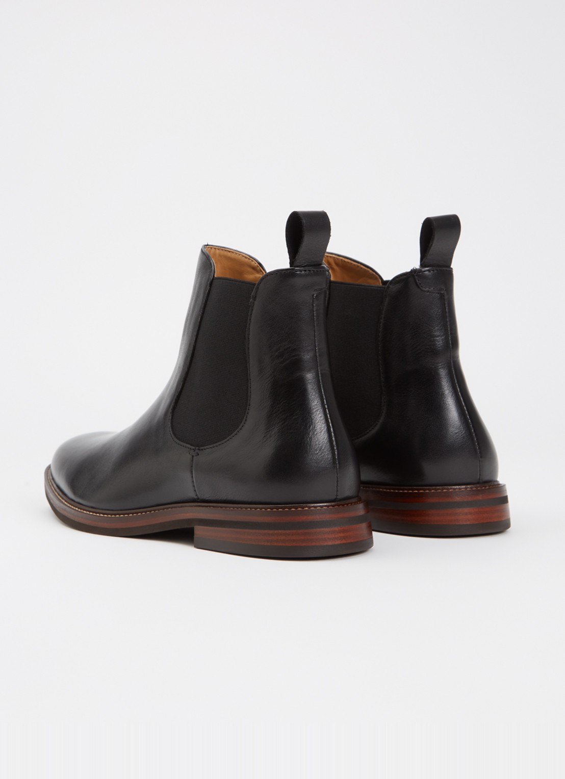 Dune London Maisen chelsea boot van leer - achterkant zwart