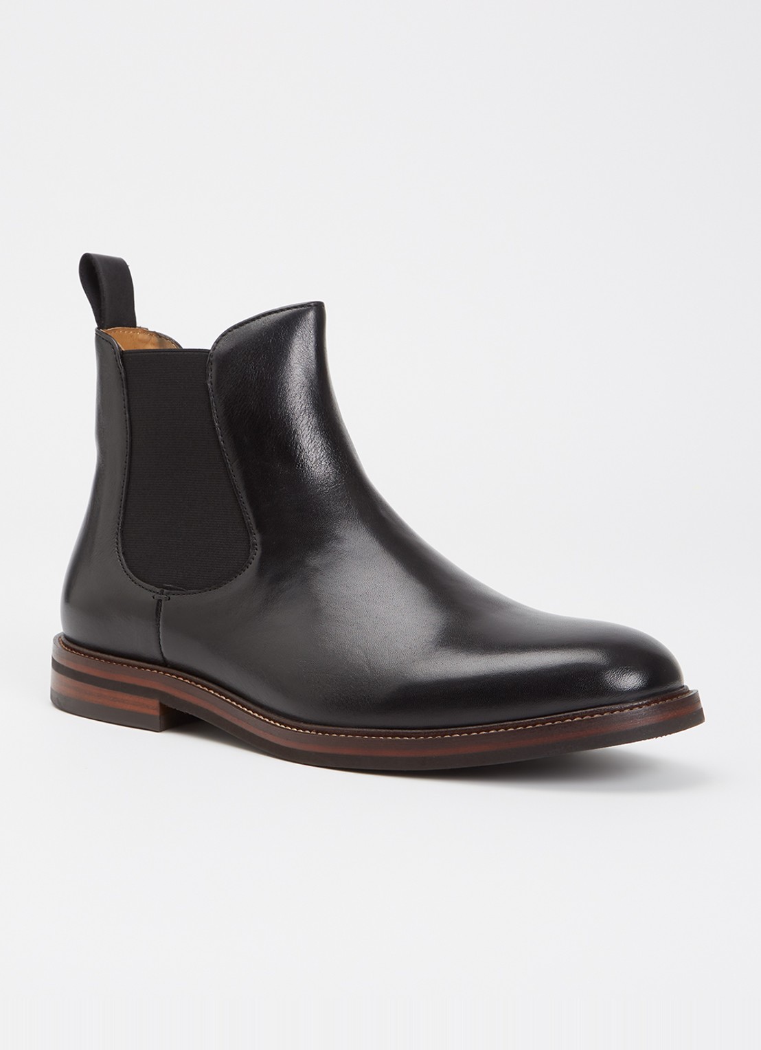 Dune London Maisen chelsea boot van leer - voorkant 2 zwart