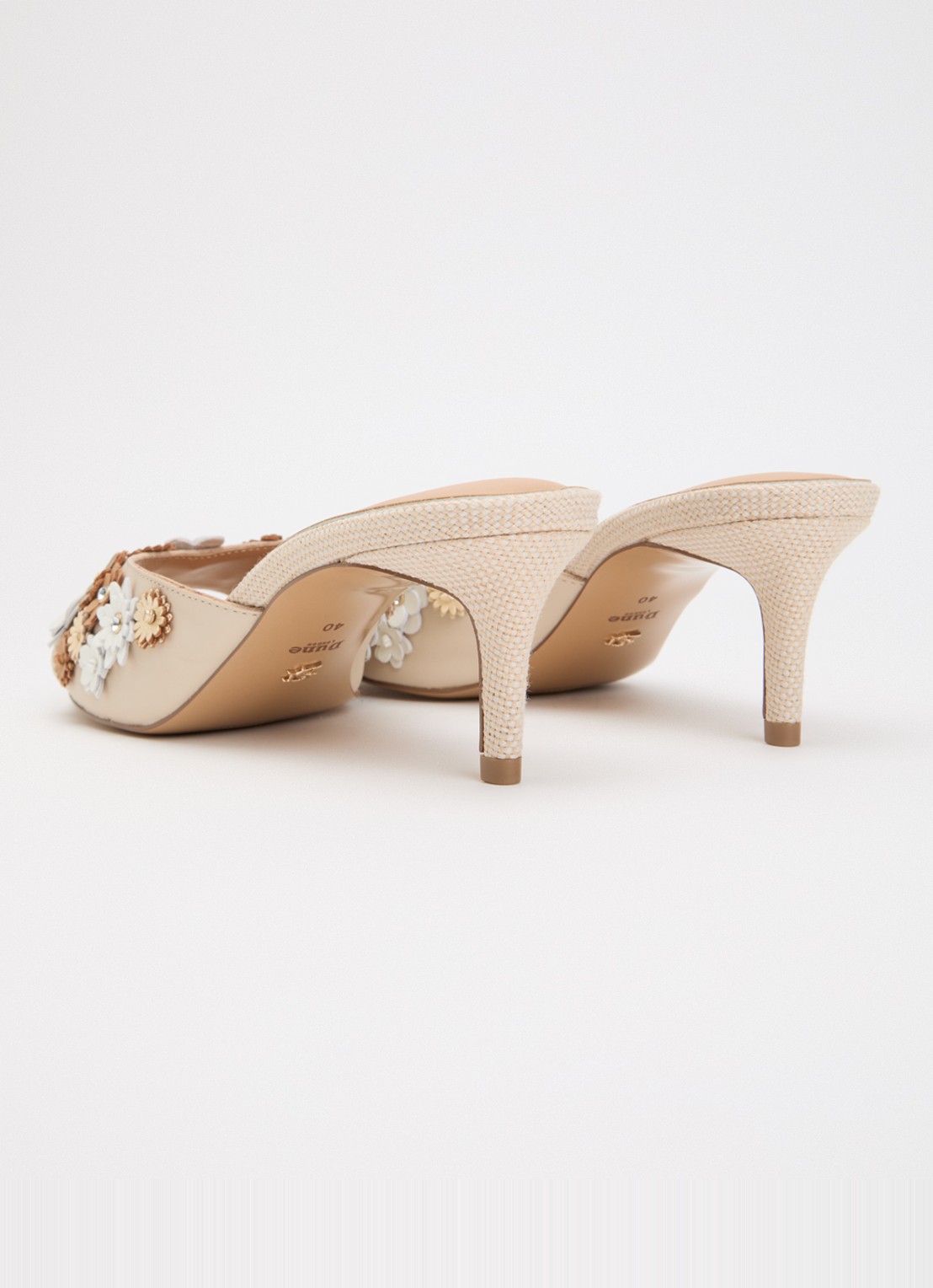 Dune London Maizy muiltje van leer - achterkant 4 beige