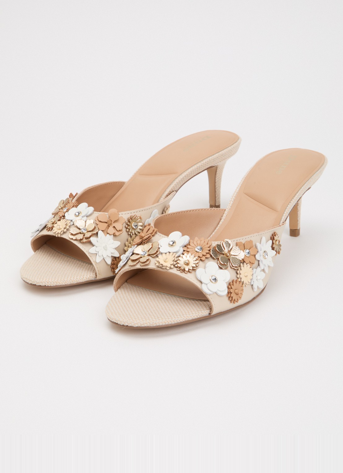 Dune London Maizy muiltje van leer - detail beige