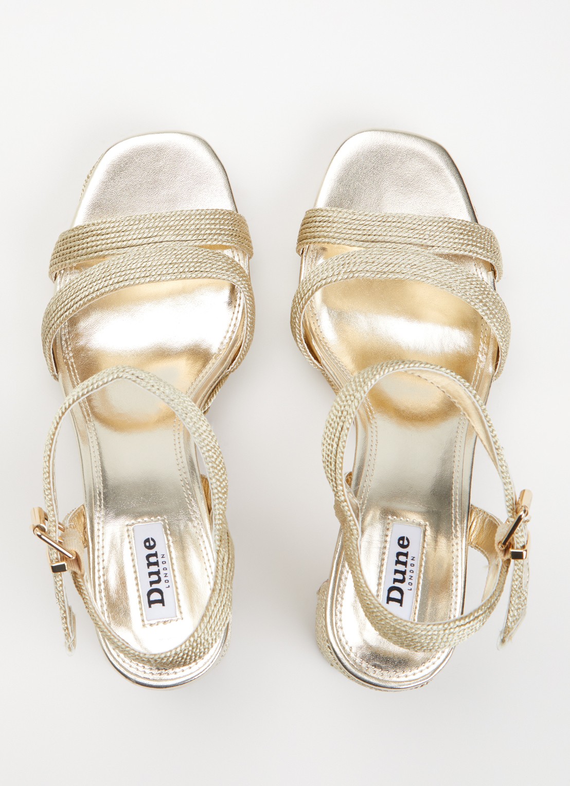 Dune London Manifesting sandalette - detail 4 goud - fabric