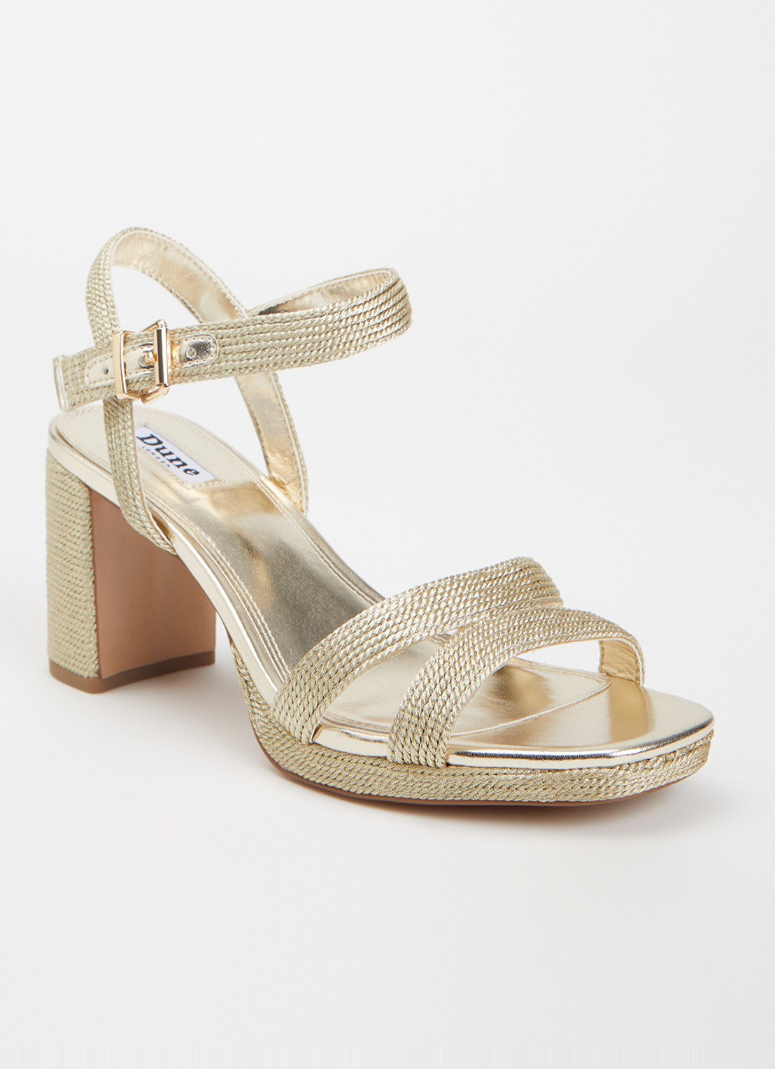 Dune London Manifesting sandalette - voorkant goud - fabric
