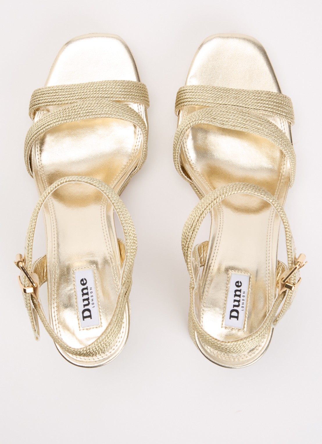 Dune London Manifesting sandalette - detail 7 goud - fabric