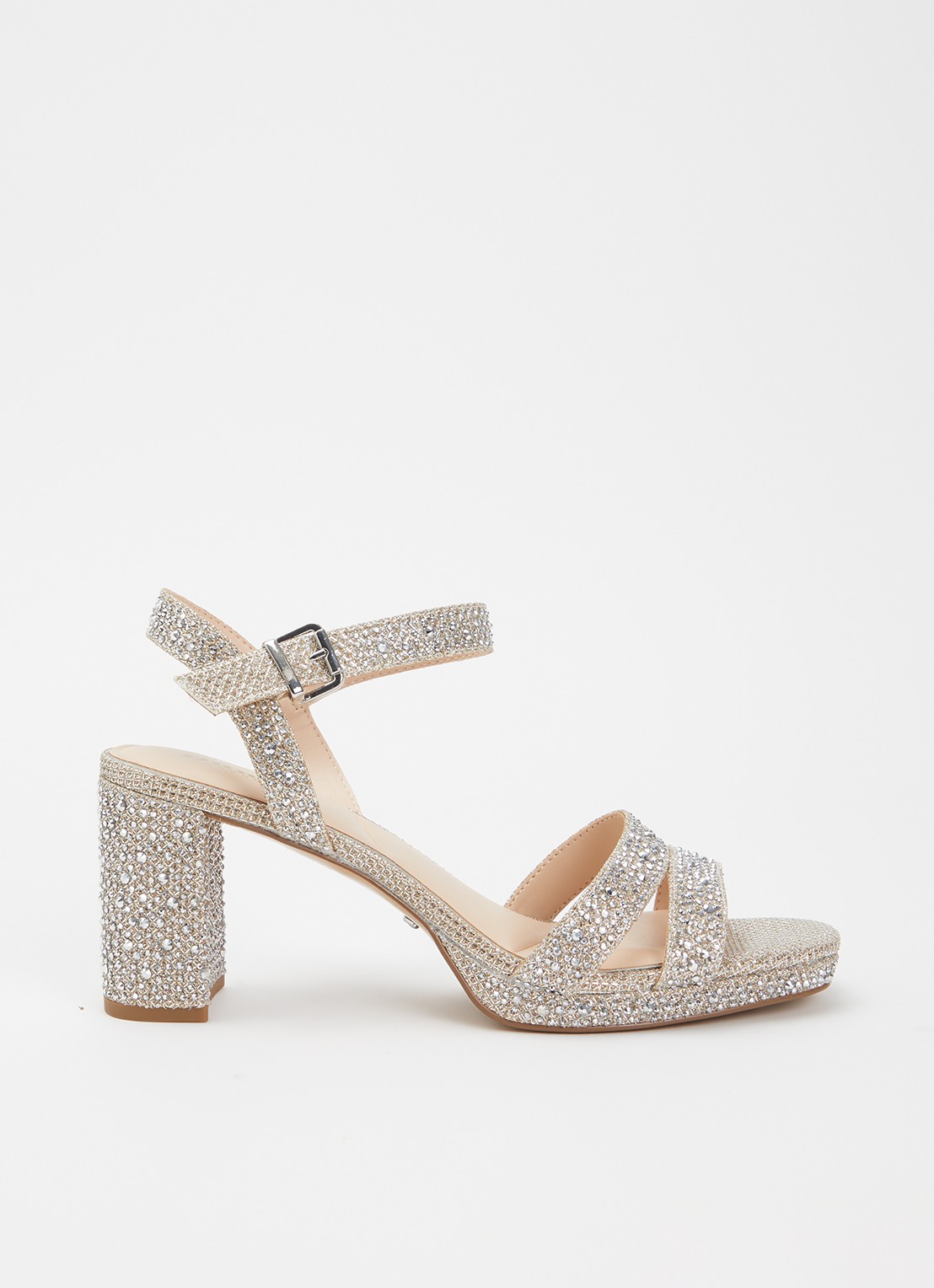 Dune London Manifesting sandalette - voorkant 9 metallic