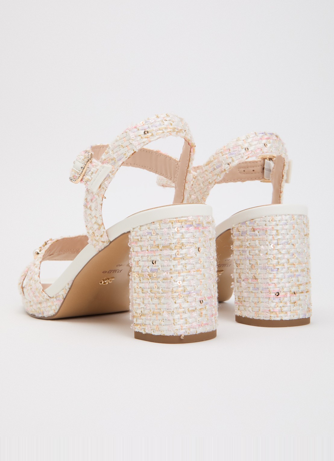 Dune London Manifests sandalette met strass - achterkant 5 lichtroze