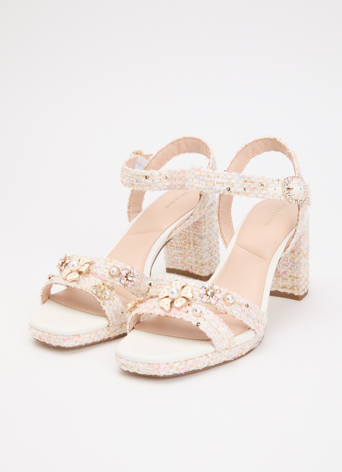 Dune London Manifests sandalette met strass - detail 2 lichtroze