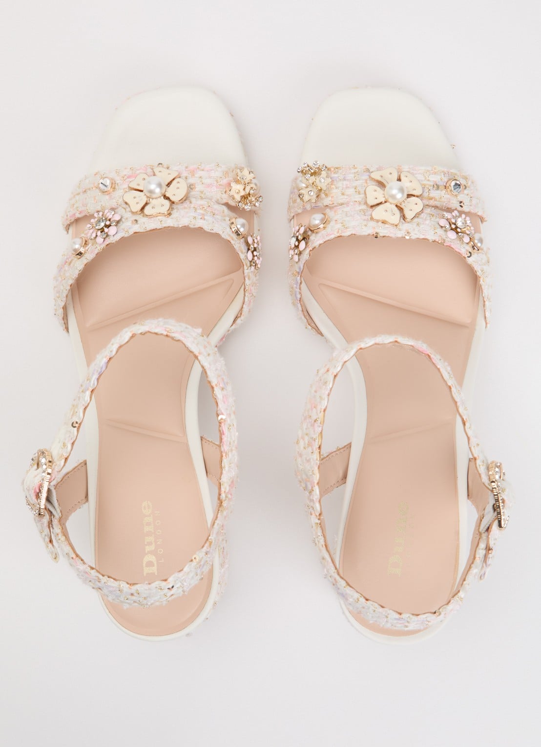Dune London Manifests sandalette met strass - detail 3 lichtroze