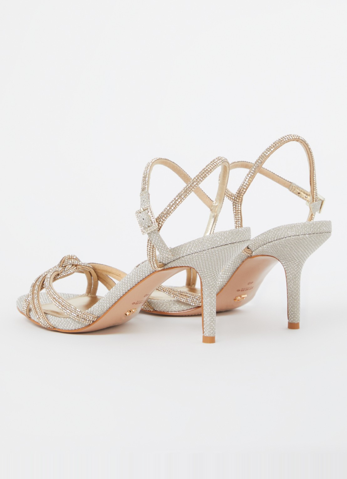 Dune London Marvelo sandalette met strass - achterkant goud - plain synthetic