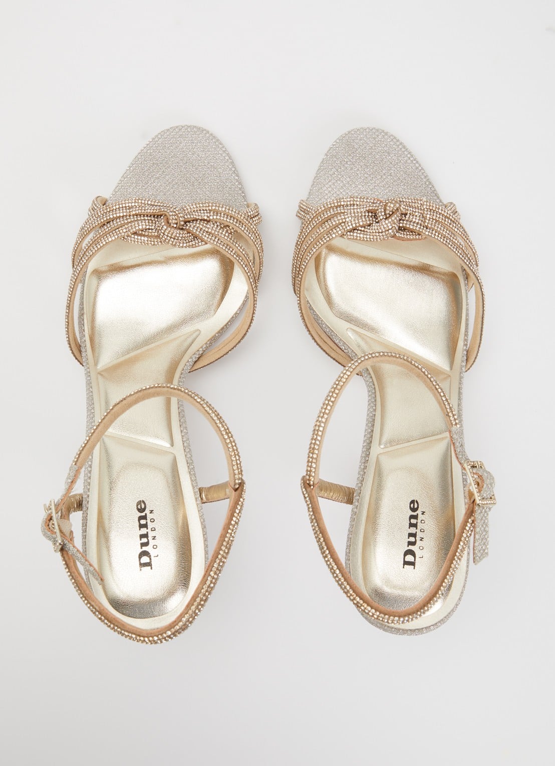 Dune London Marvelo sandalette met strass - detail 2 witgoud