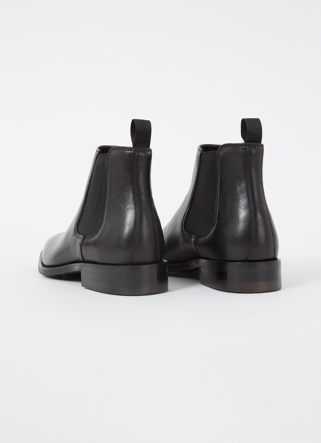 Dune London Masons chelsea boot van leer - detail 3 diepzwart