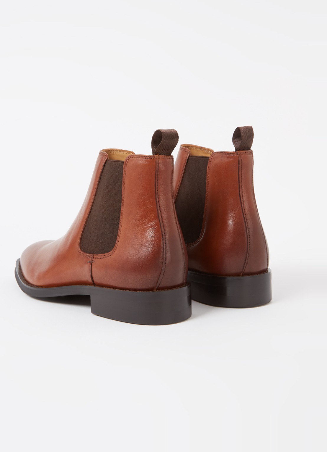 Dune London Masons chelsea boot van leer - detail 2 cognac