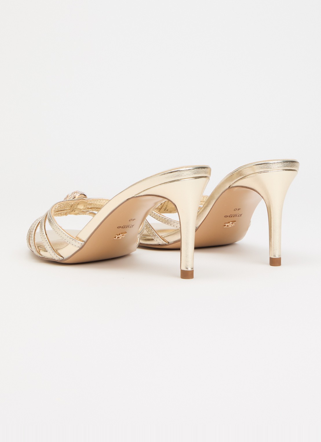Dune London Masson sandalette van leer - achterkant 4 goud