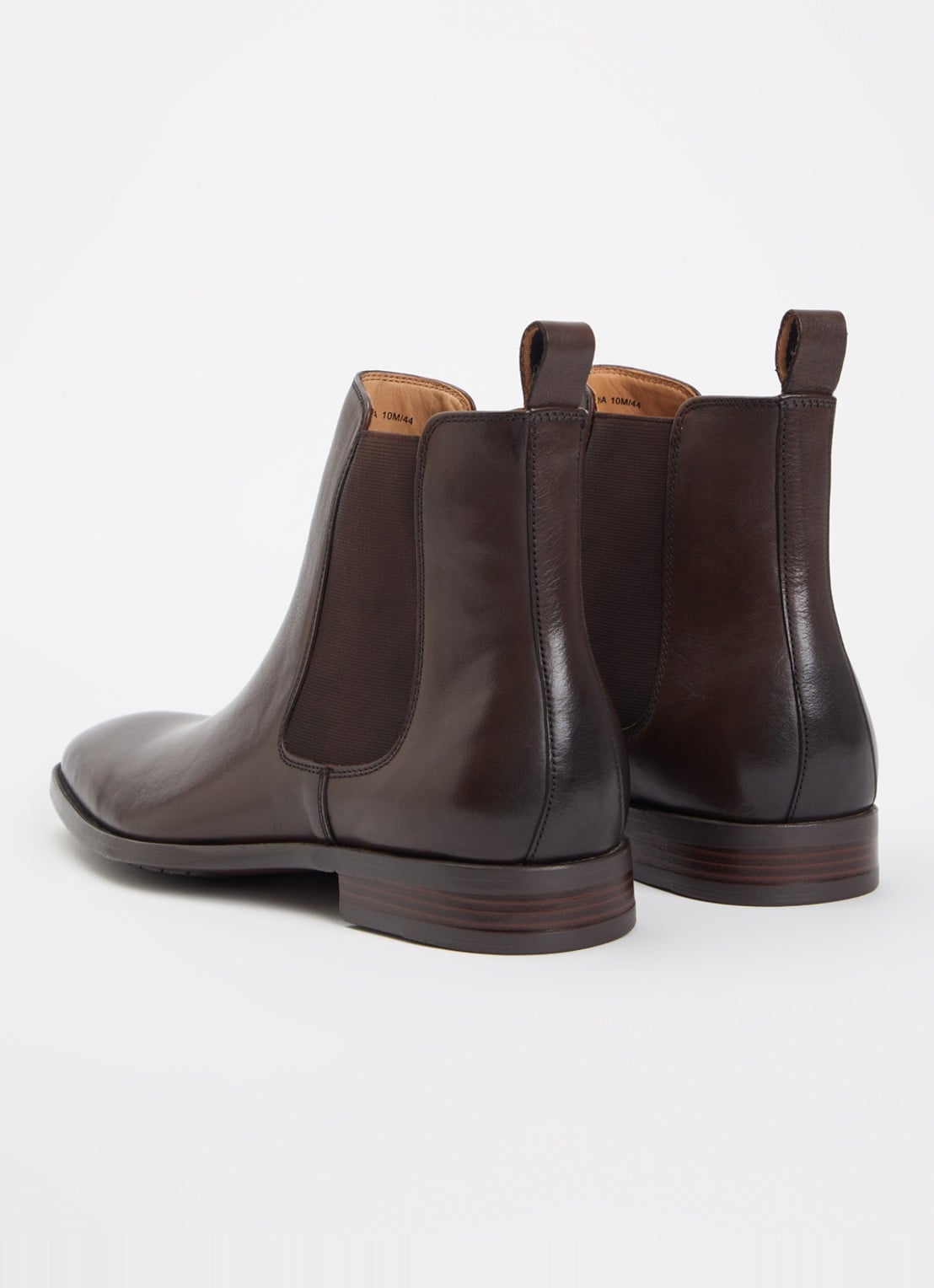 Dune London Matchin chelsea boot van leer - achterkant 2 donkerbruin