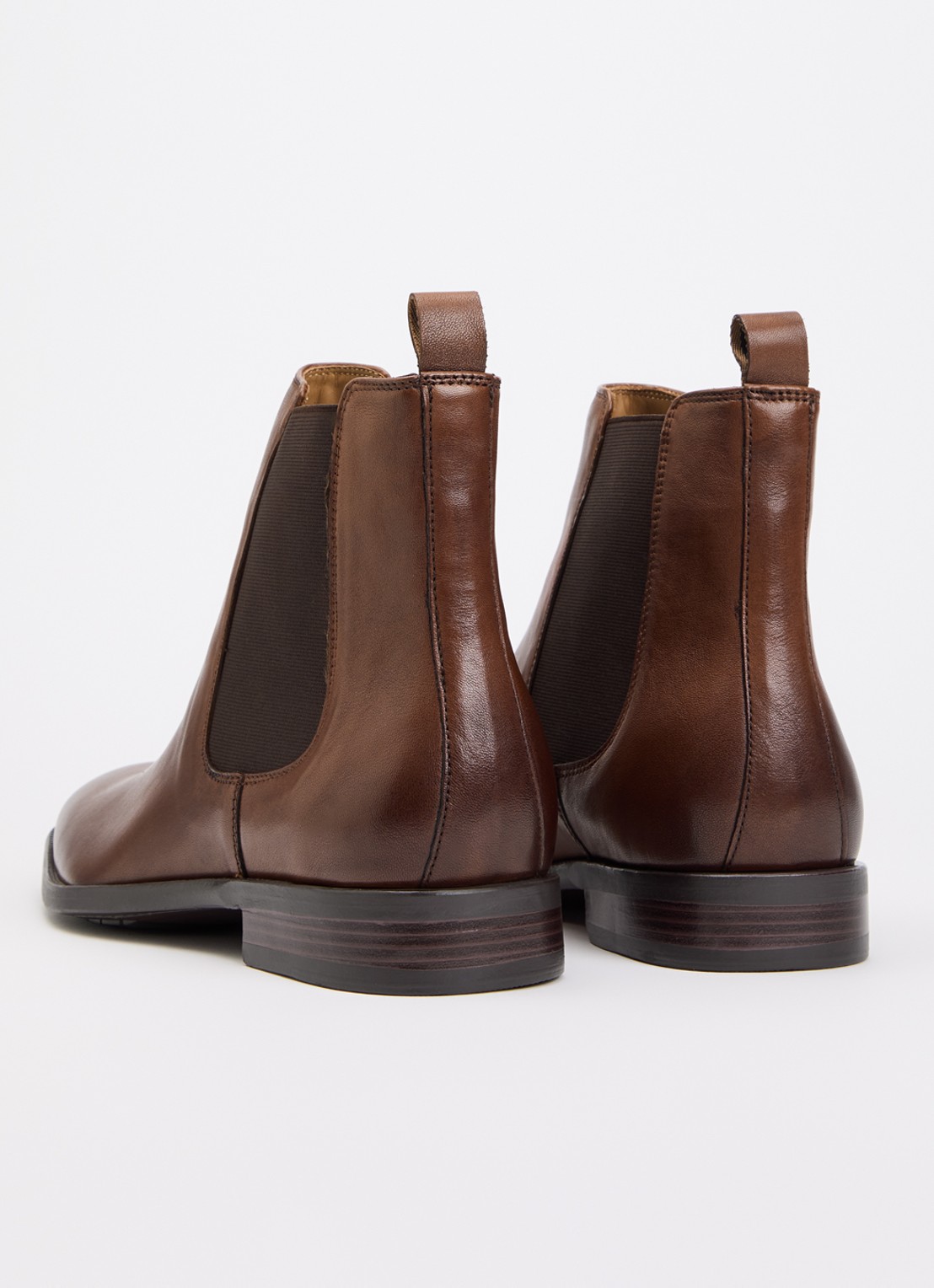 Dune London Matchin chelsea boot van leer - achterkant 2 oranjebruin