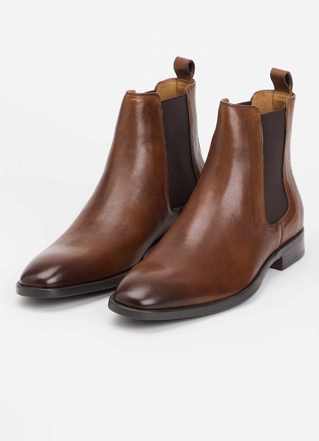 Dune London Matchin chelsea boot van leer - detail 3 oranjebruin