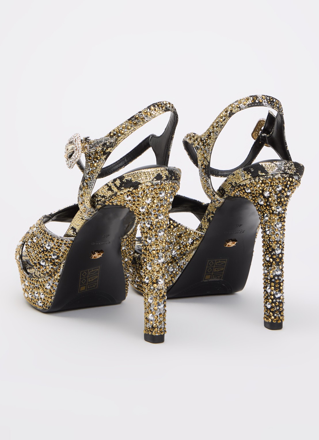 Dune London Mayve sandalette met strass - achterkant 2 goud