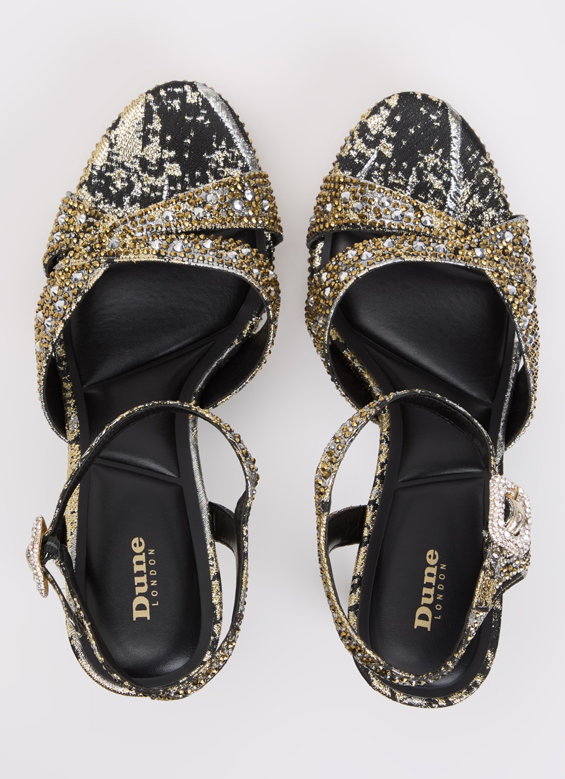 Dune London Mayve sandalette met strass - detail 4 goud