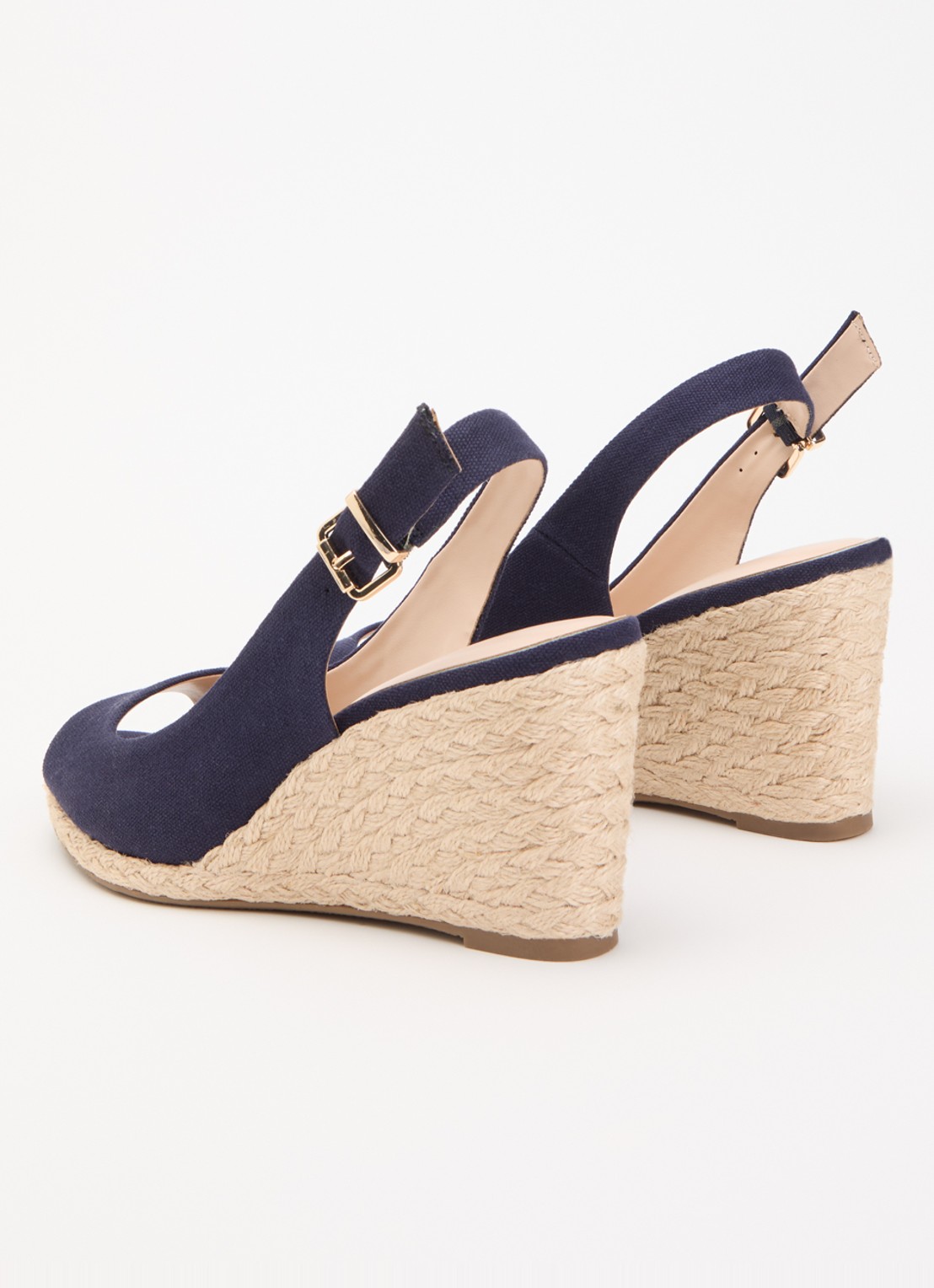 Dune London Mediating espadrille met gespdetail - achterkant 4 donkerblauw