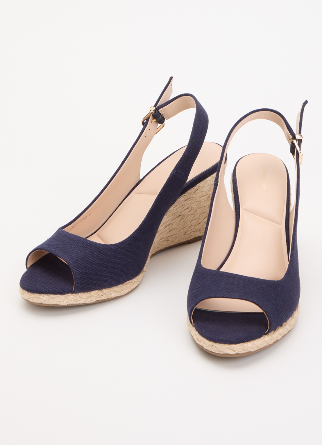 Dune London Mediating espadrille met gespdetail - detail donkerblauw