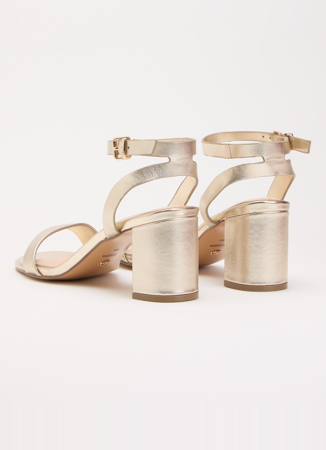 Dune London Medina sandalette van leer - achterkant 5 goud