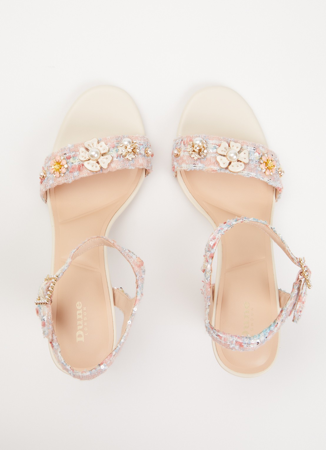 Dune London Mention sandalette met tweed-look - detail 4 roze