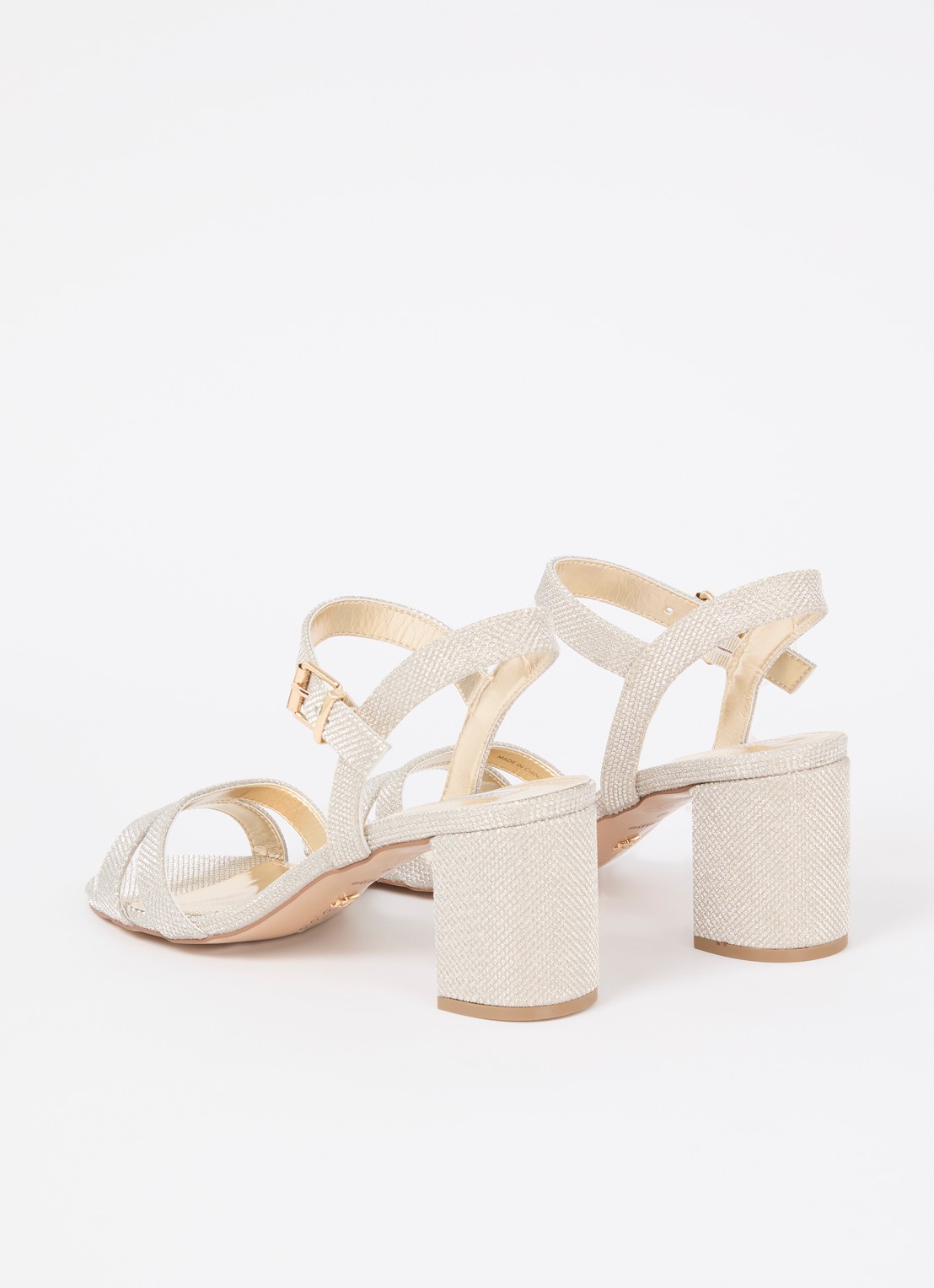 Dune London Merisa sandalette - achterkant 4 witgoud
