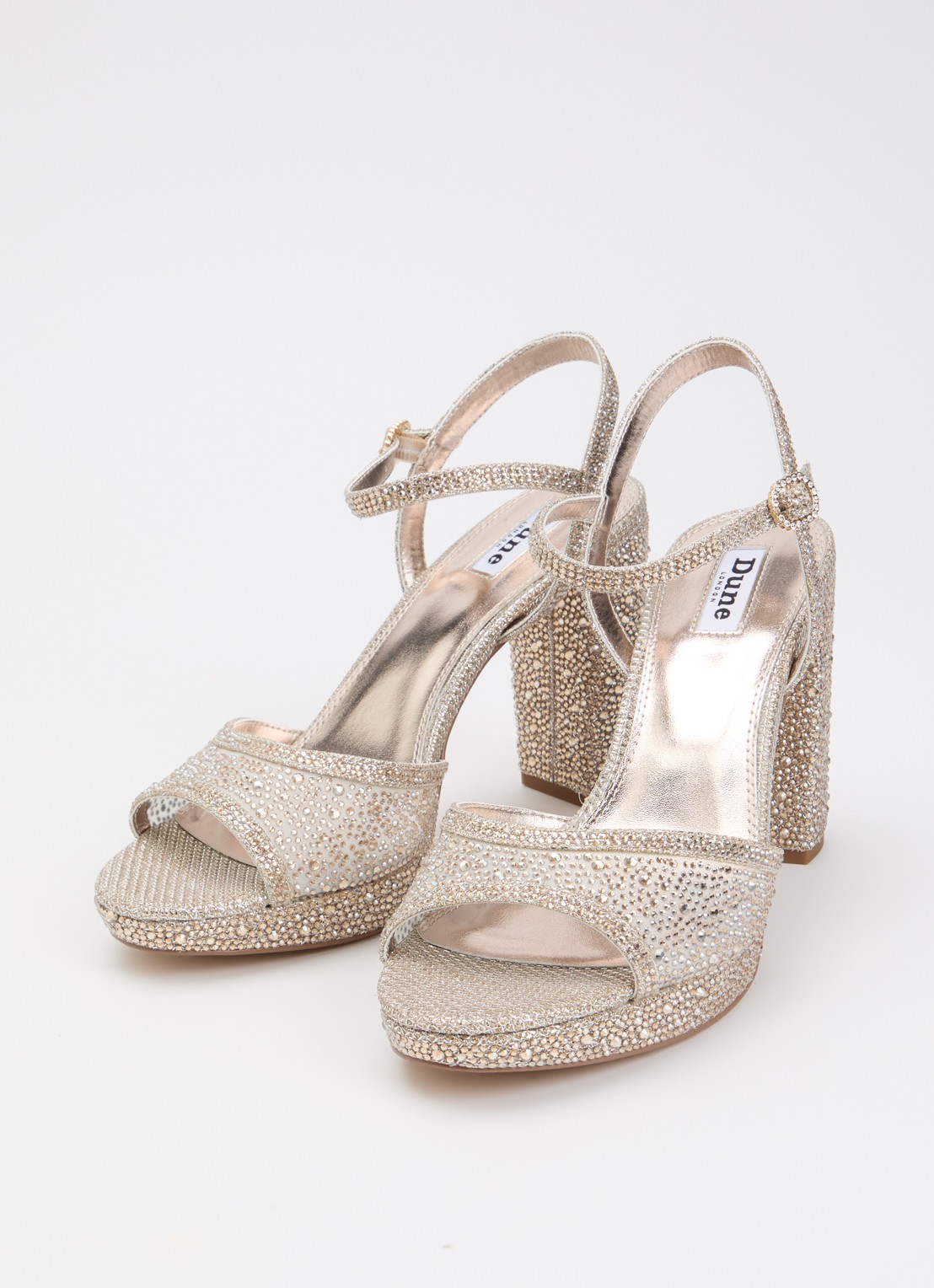 Dune London Mesmerizing sandalette met strass - detail 3 witgoud