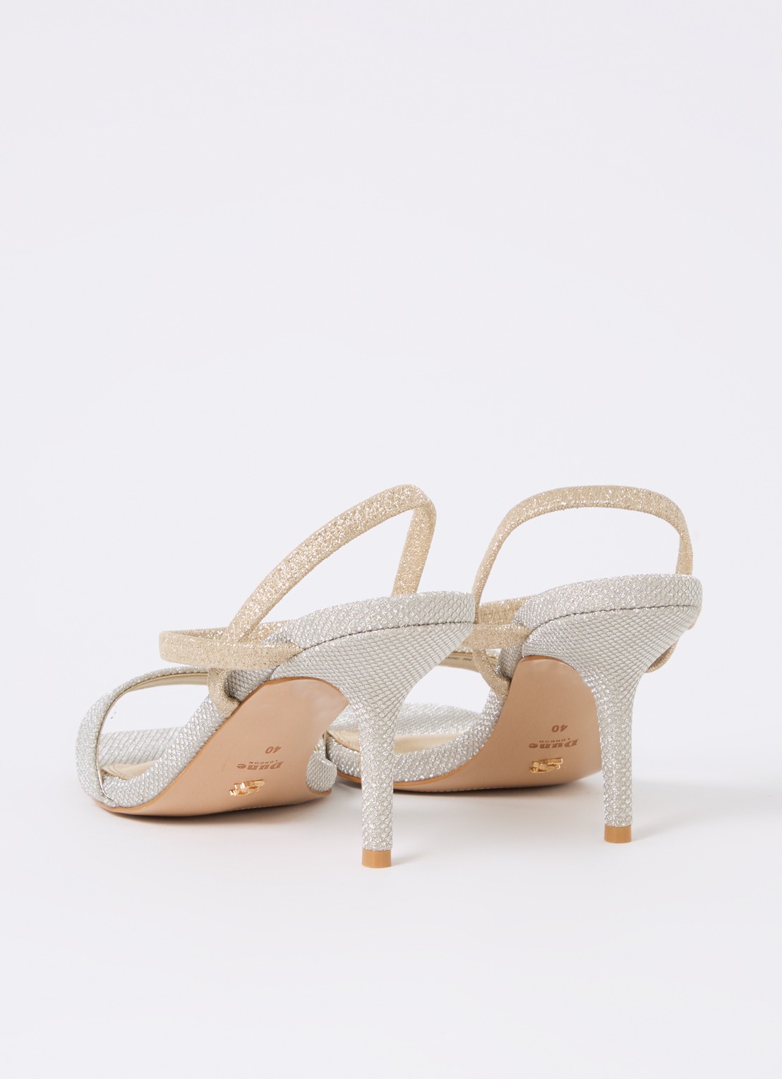 Dune London Methodical sandalette met lakfinish  - achterkant 5 goud