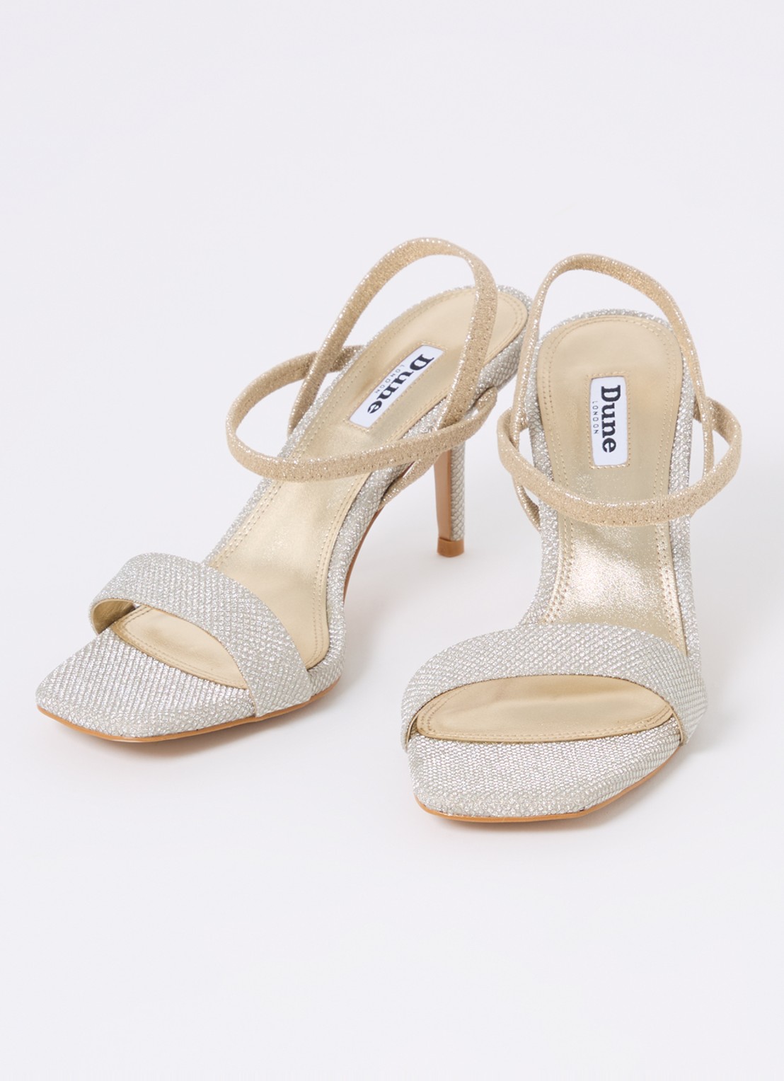 Dune London Methodical sandalette met lakfinish  - detail goud