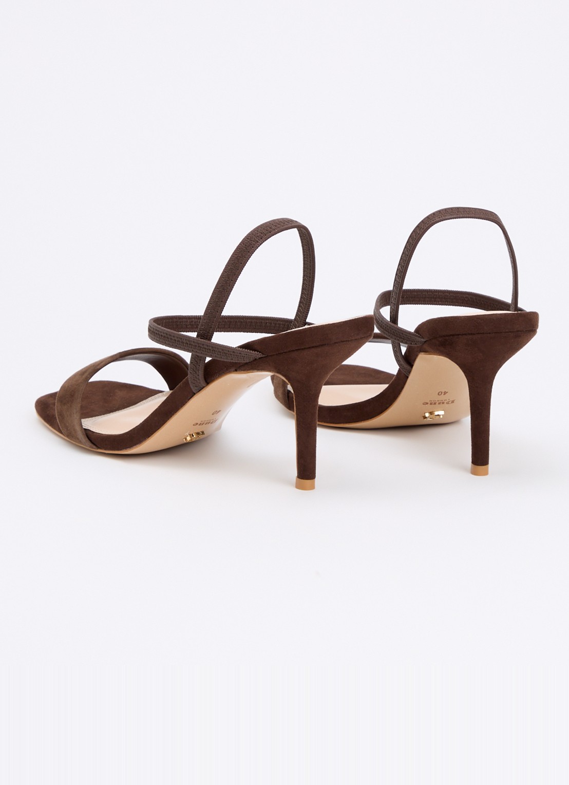 Dune London Methodical sandalette met lakfinish  - achterkant 5 donkerbruin