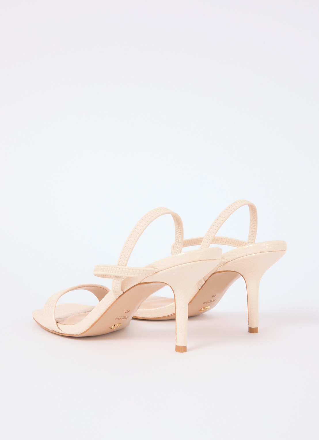 Dune London Methodical sandalette met lakfinish  - achterkant creme