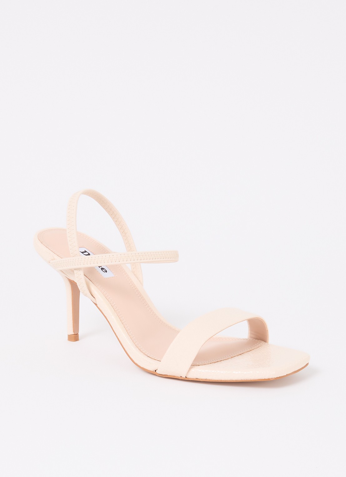 Dune London Methodical sandalette met lakfinish  - voorkant 5 creme