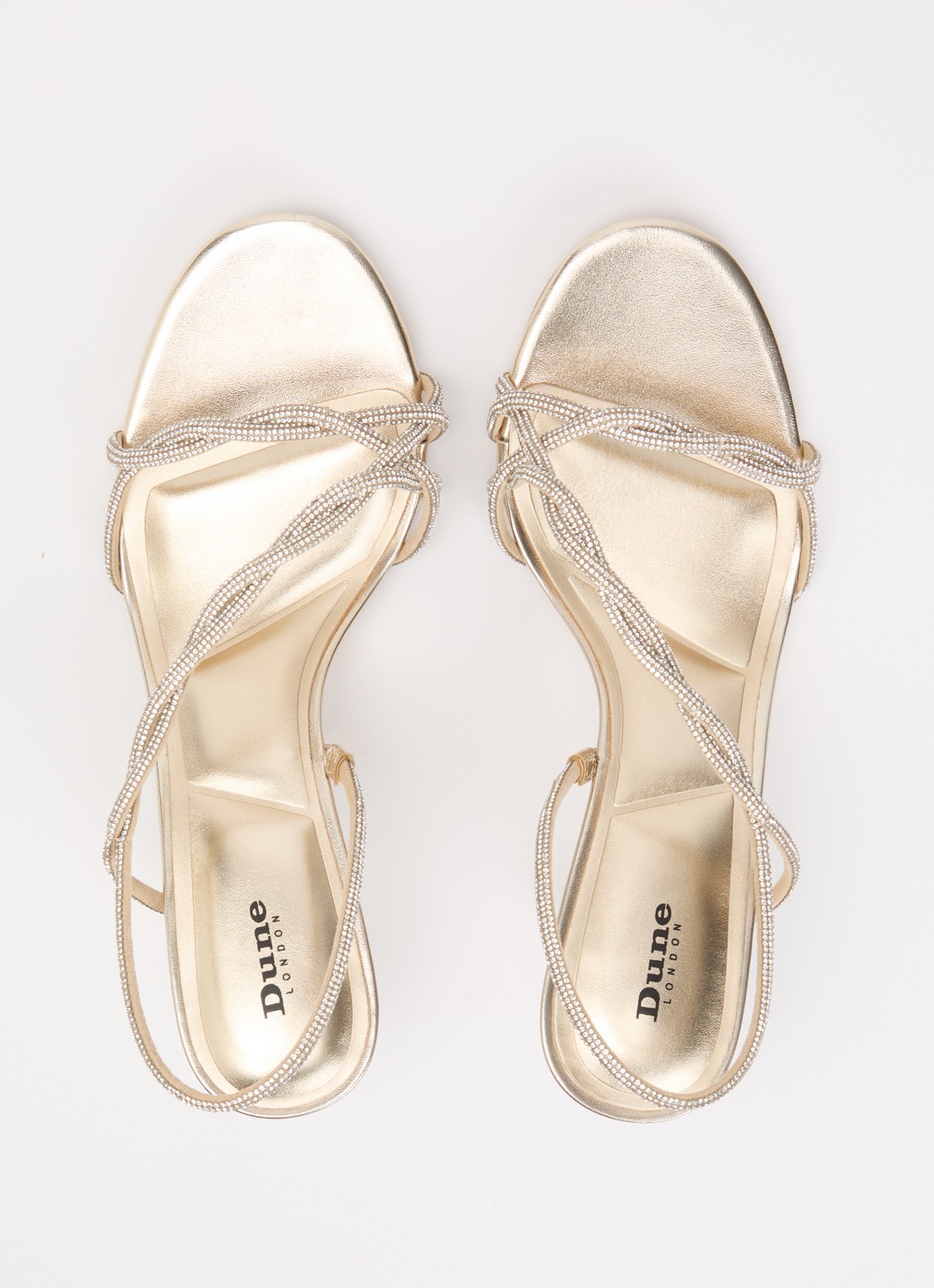 Dune London Milene sandalette met strass - detail 3 goud