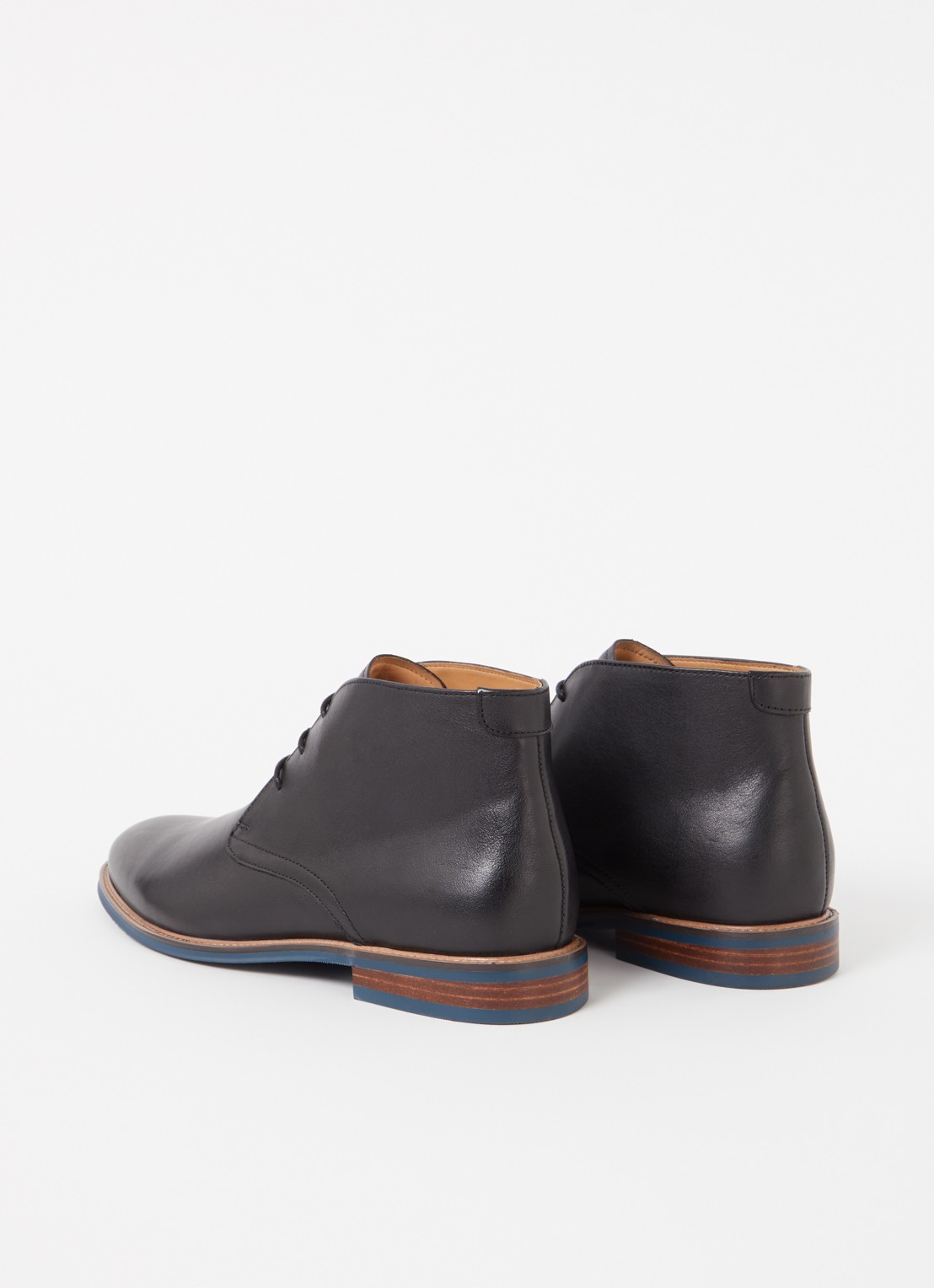 Dune London Millers veterboot van leer - achterkant zwart