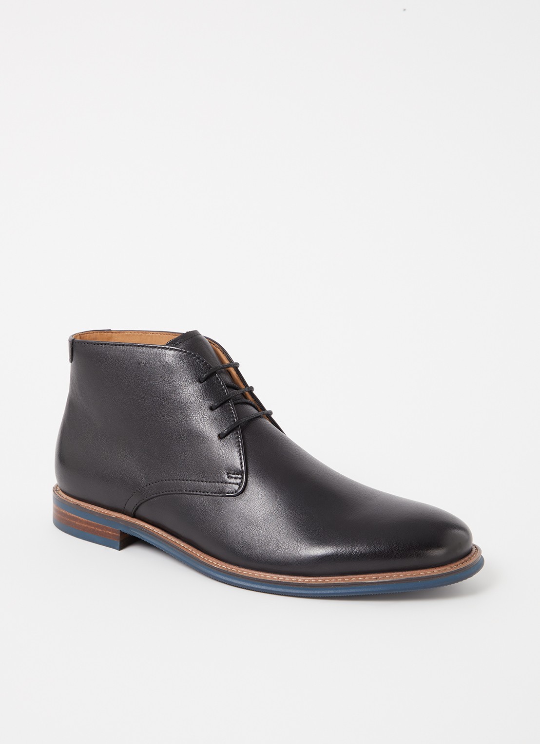 Dune London Millers veterboot van leer - voorkant 2 zwart