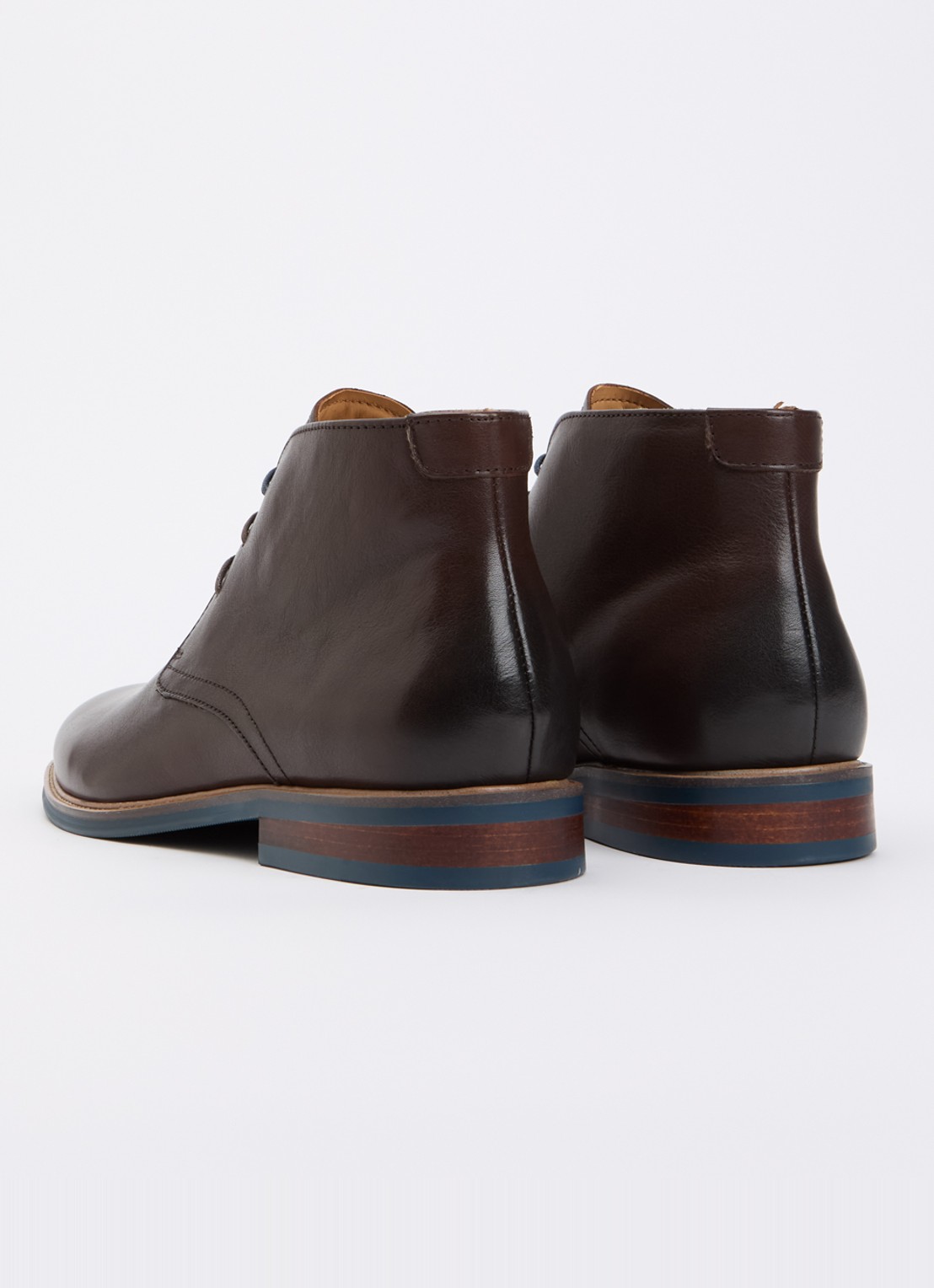 Dune London Millers veterboot van leer - achterkant donkerbruin