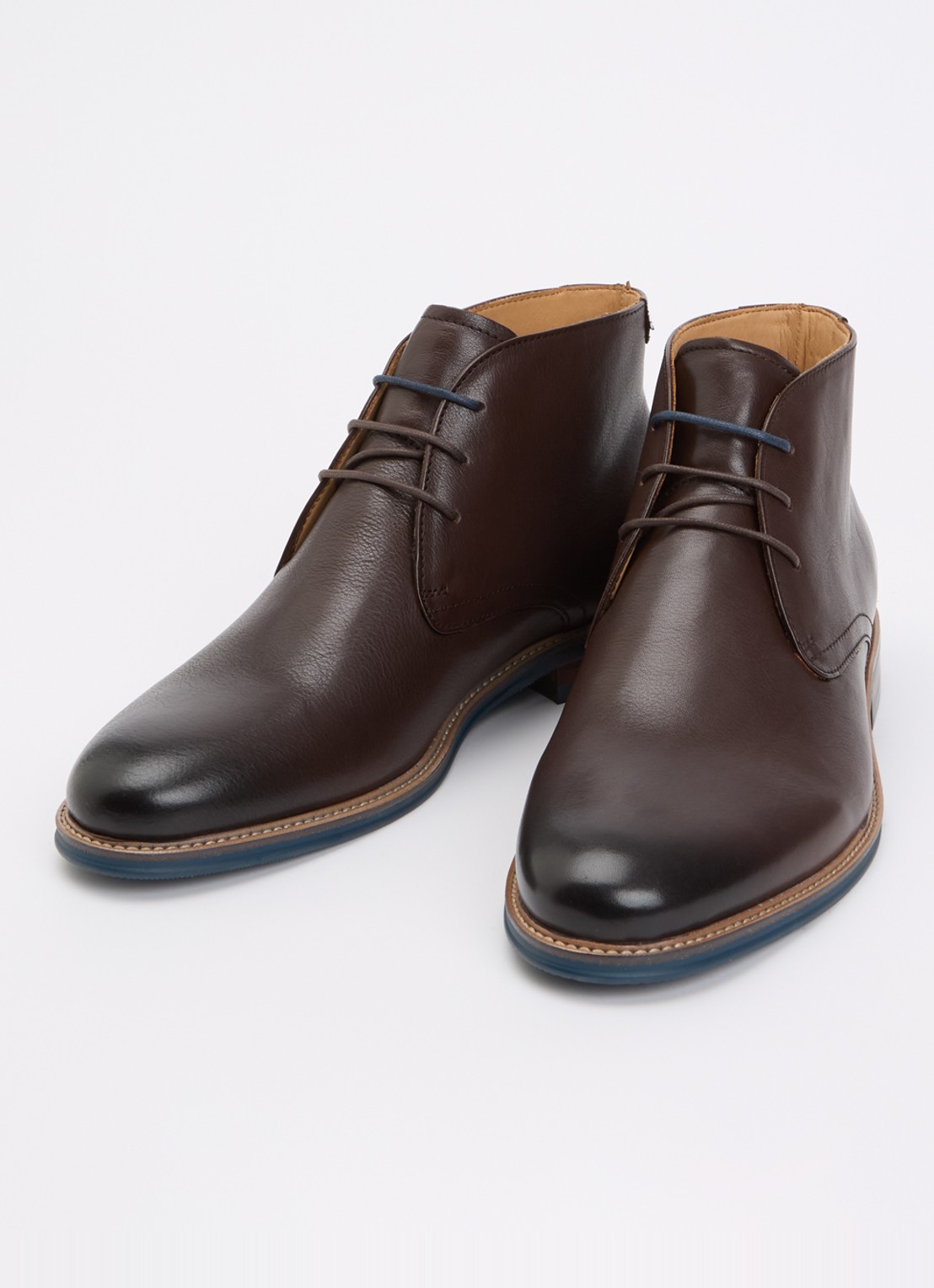 Dune London Millers veterboot van leer - detail 3 donkerbruin