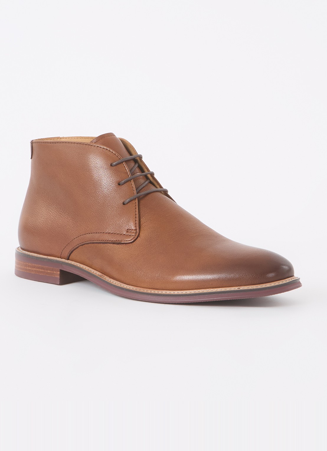 Dune London Millers veterboot van leer - voorkant 2 cognac