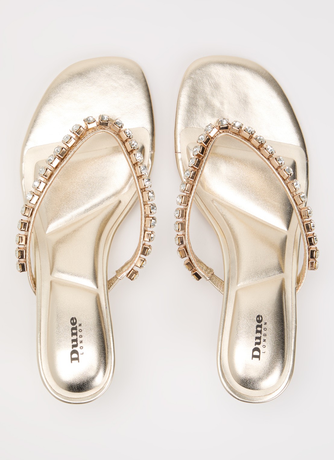 Dune London Mimis sandalette van leer met strass - detail 4 goud