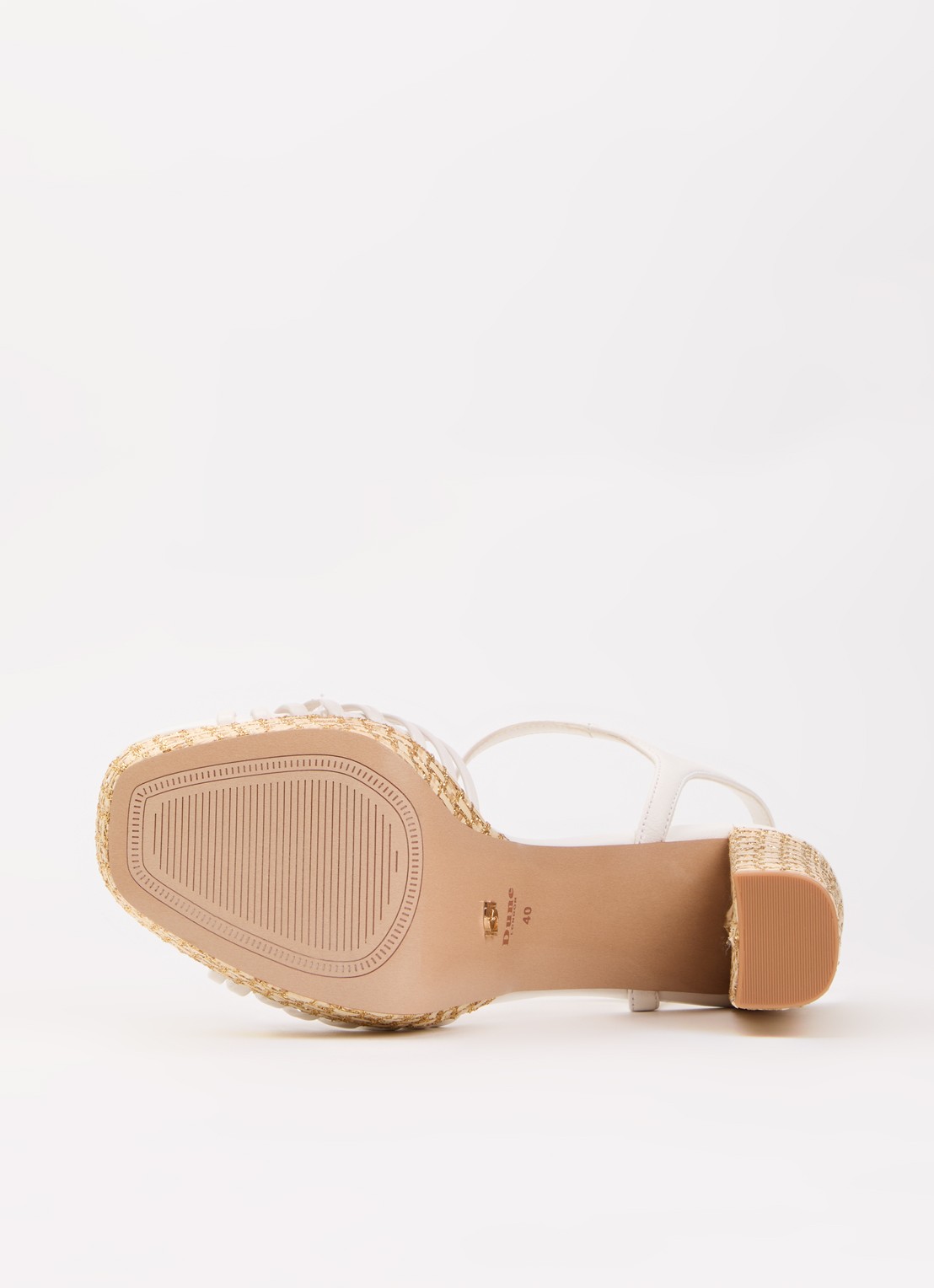 Dune London Minogue sandalette van leer met metallic finish - detail 3 wit