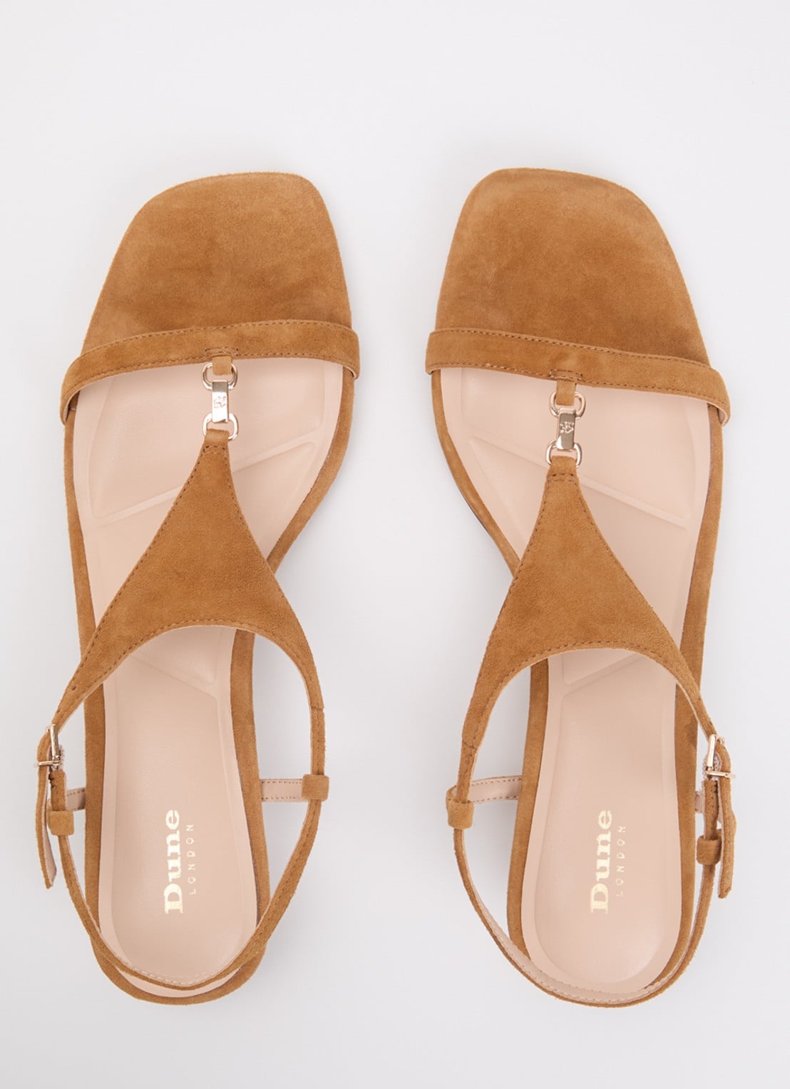Dune London Monacos sandalette van leer - detail 2 camel