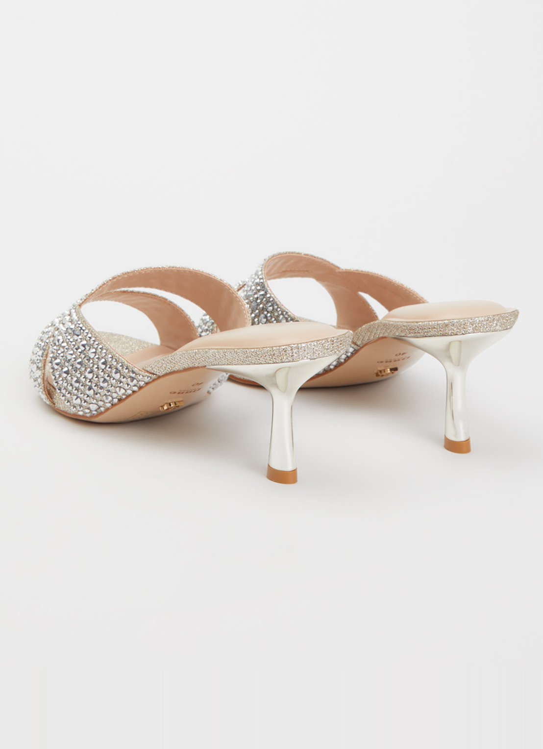 Dune London Monette muiltje met glitter en strass - achterkant 2 goud