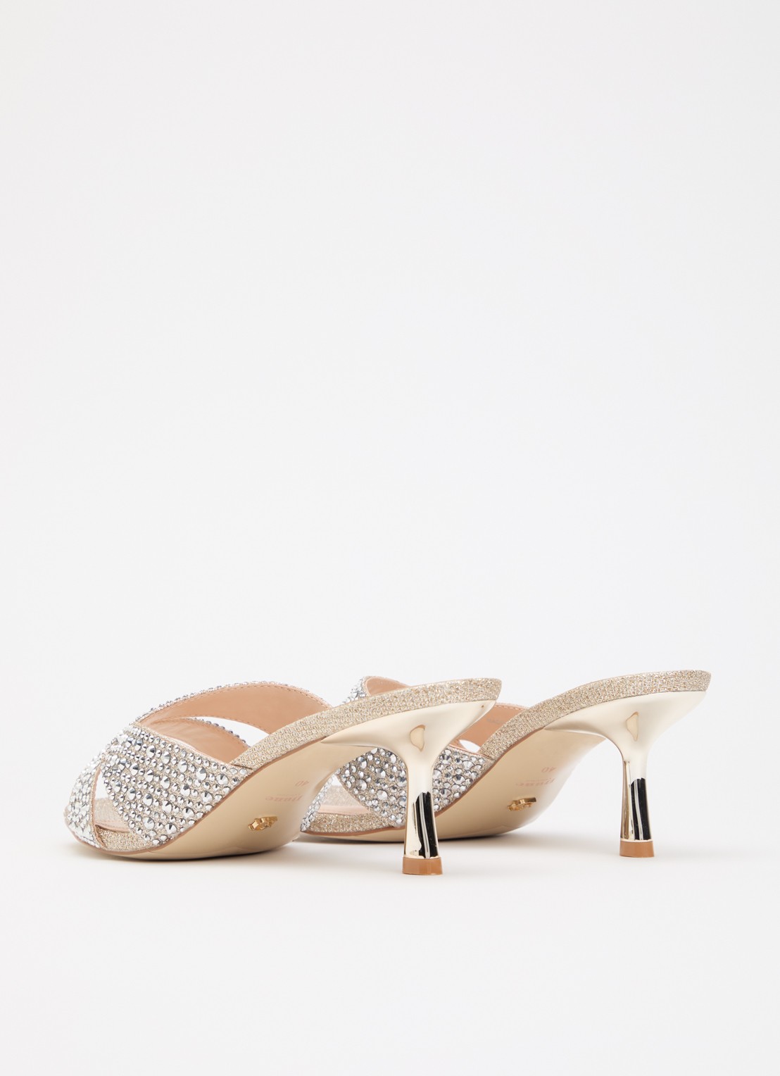 Dune London Monette muiltje met strass  - achterkant 4 zilver