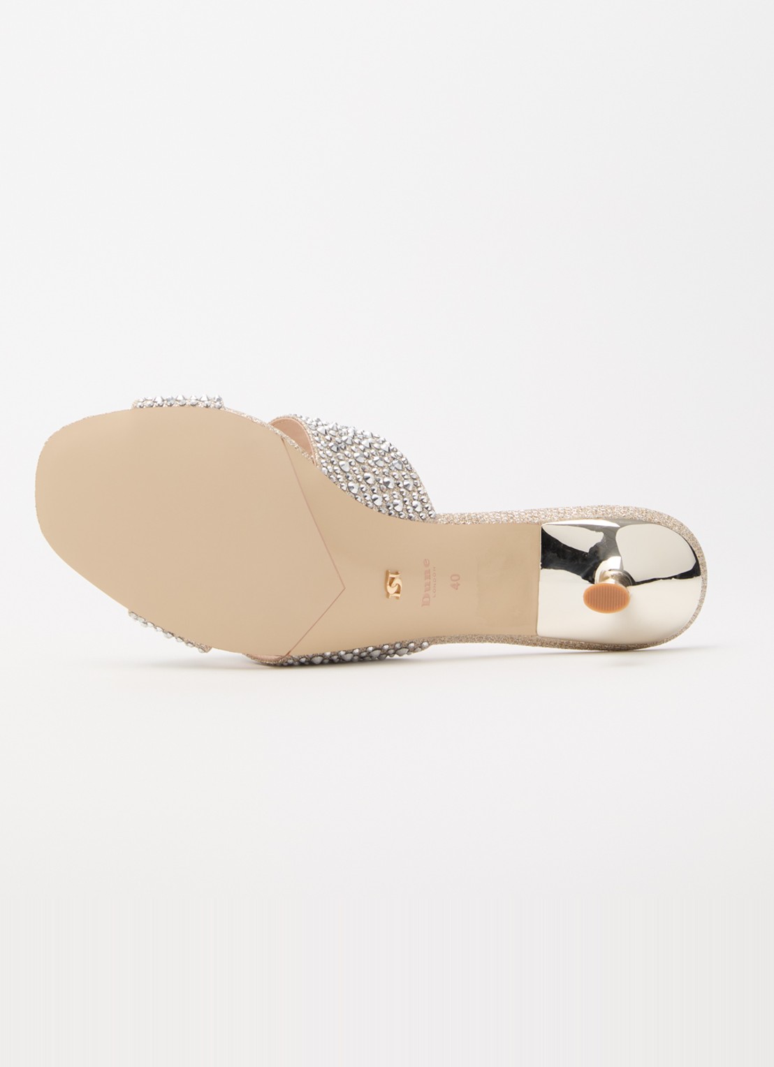 Dune London Monette muiltje met strass  - detail 3 zilver