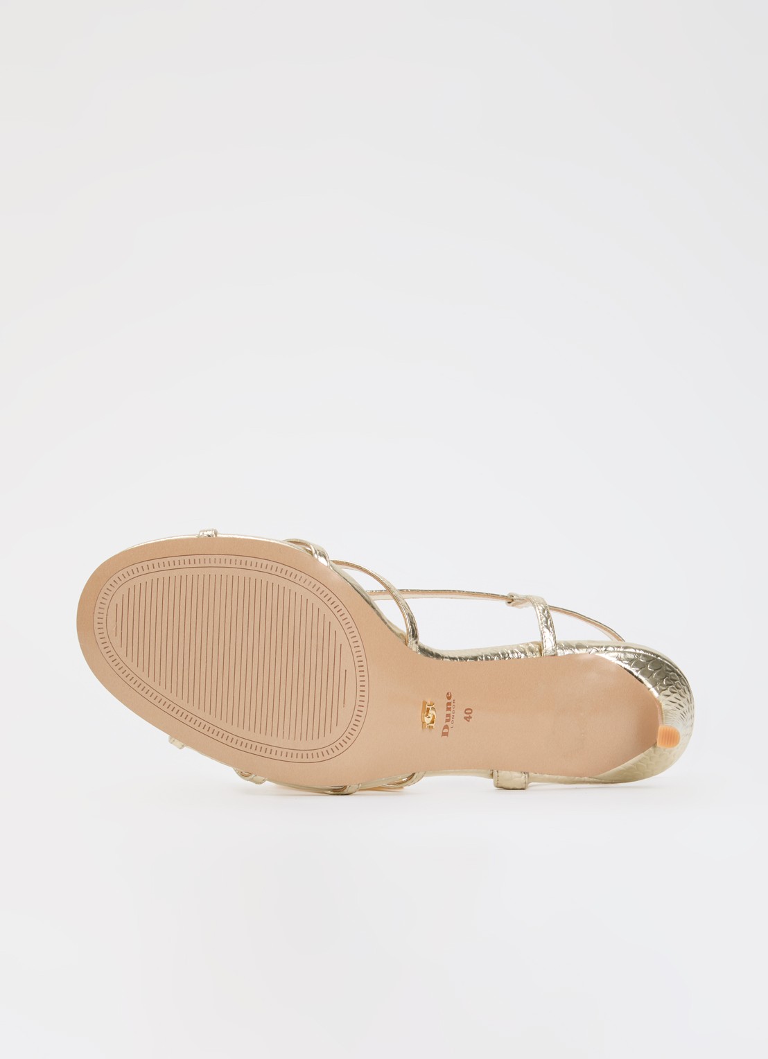 Dune London Morning sandalette van leer met metallic finish - detail 3 goud