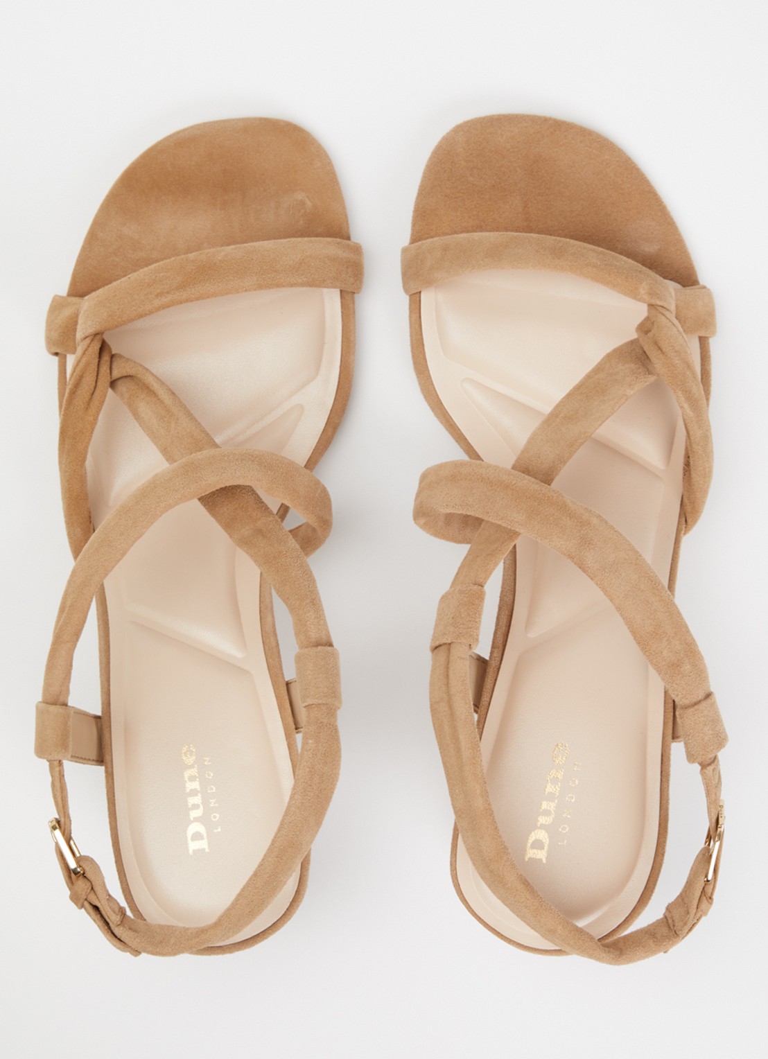 Dune London Motivating sandalette van leer - detail 2 zand