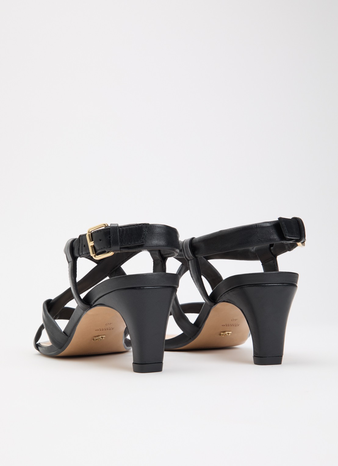Dune London Motivating sandalette van leer - achterkant 5 zwart