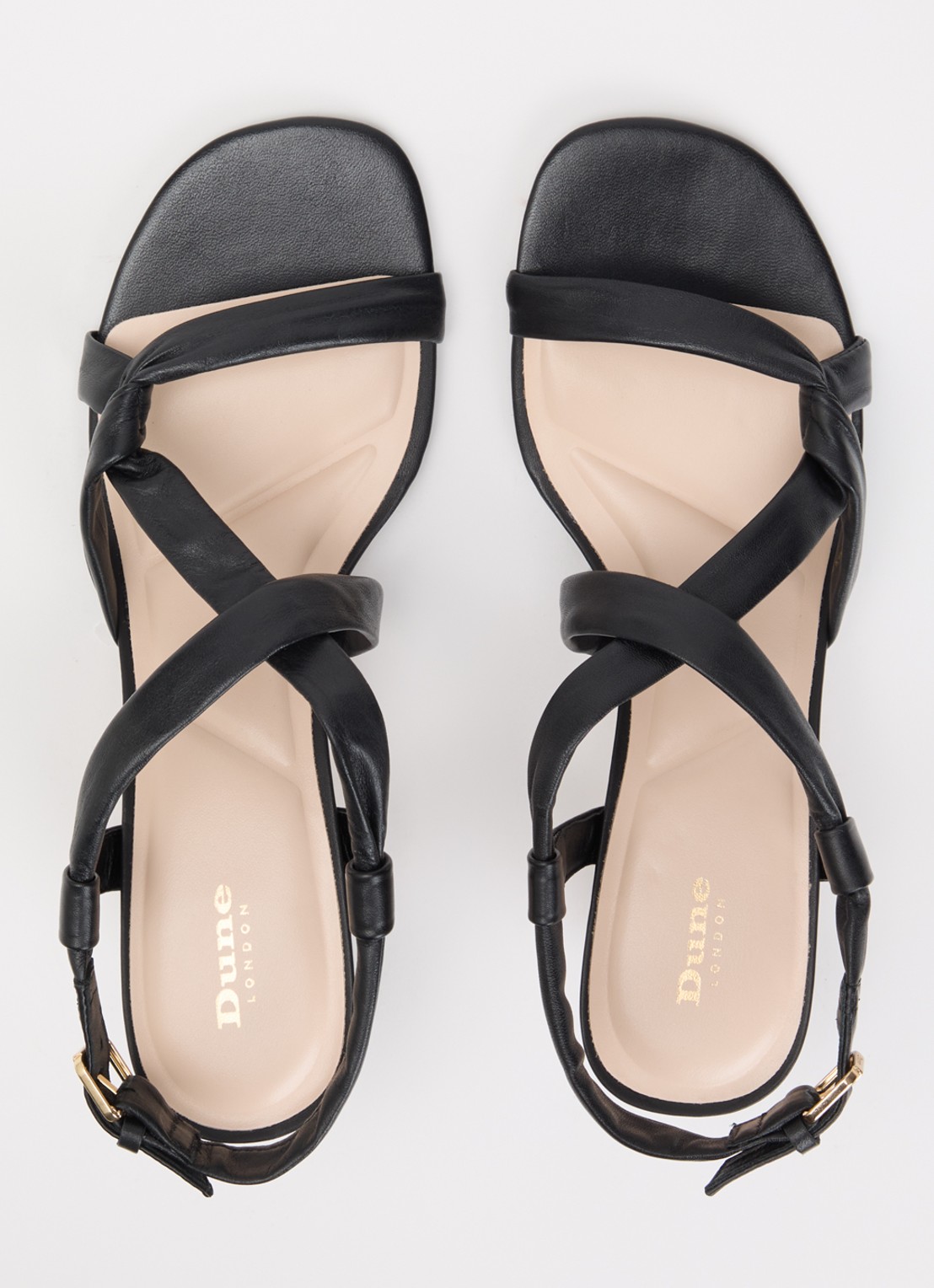 Dune London Motivating sandalette van leer - detail 3 zwart